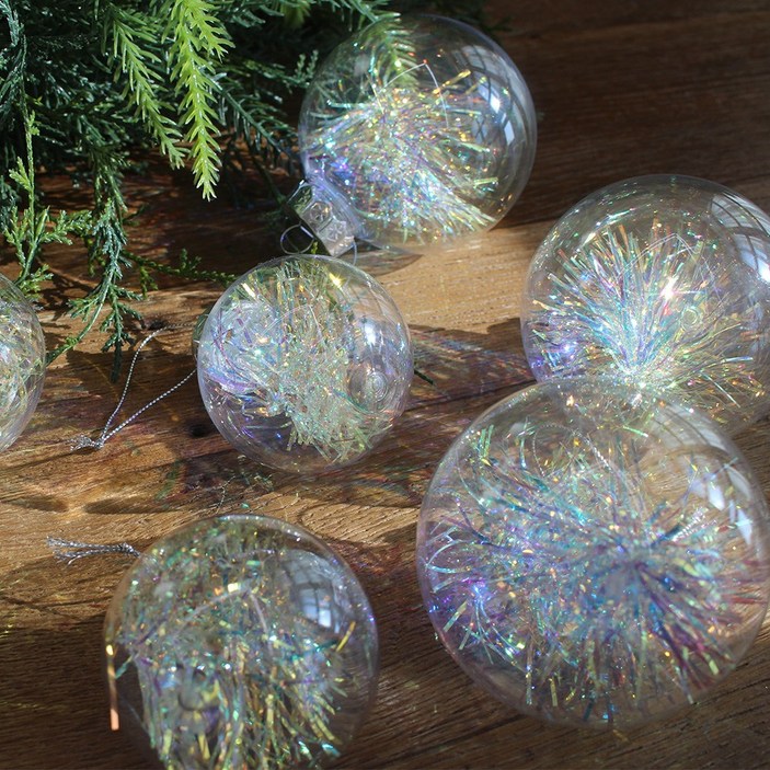 해피인어스 트윙클 오너먼트 6p세트 크리스마스 트리 장식볼, 1개