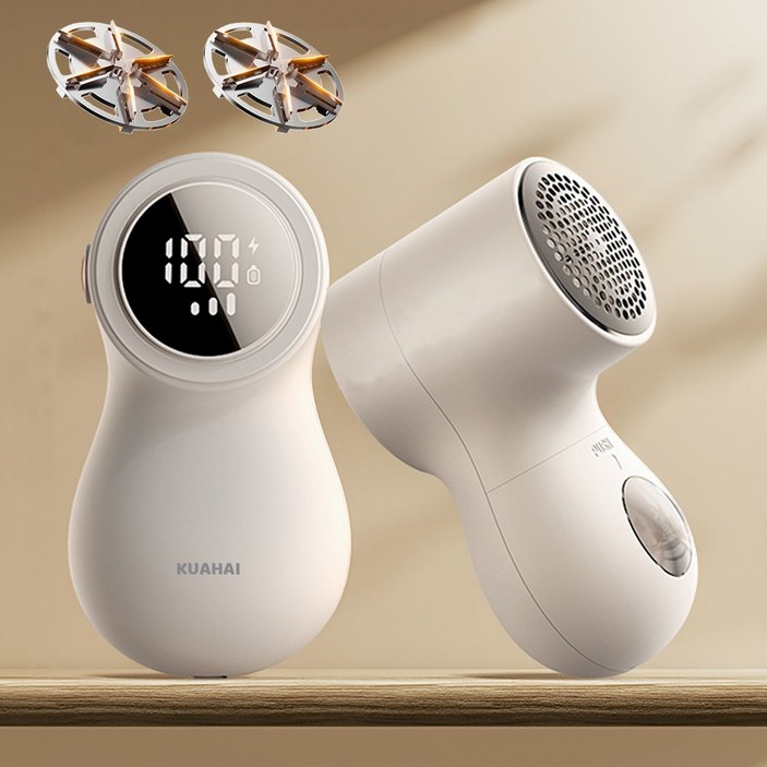 UFORU 6중날 옷 보풀제거기 1위 3단조절힘 LCD디스플레이전기량  휴대용 충전식 보풀제거기 lint remover