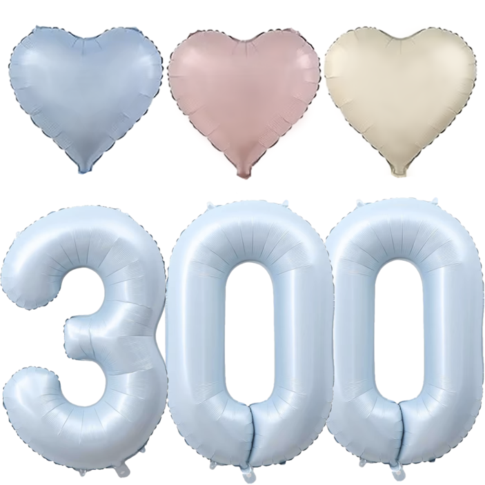 파파 파티 대형 하늘색 숫자 풍선 세트 기념일 생일