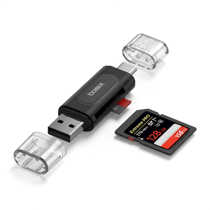 베이식스 SD카드리더기 USB CA타입 멀티리더 아이폰 갤럭시 노트북 OTG 지원