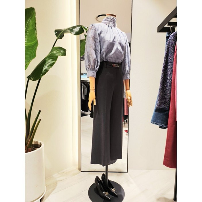 [모조에스핀] 스카이블루 리본 블라우스 (J253XSC007)