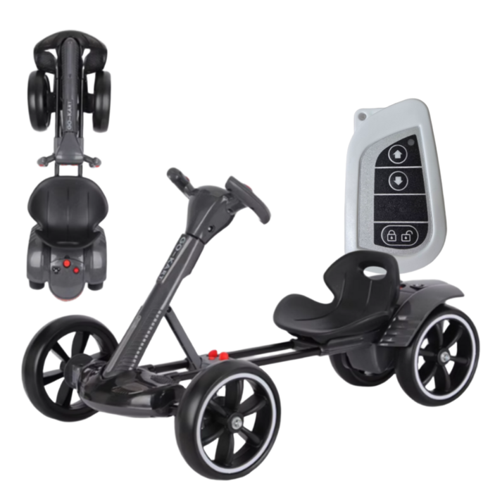 픽고잉PickGoing 리모컨 접이식 씽씽 고카트 1인용 전동차 리모콘 소형 카트 전동 루지 폴딩 드리프트 성인 접이식카트 경주 야외용 공원 레이싱카, BLACK, 1개, 픽고잉 고카트