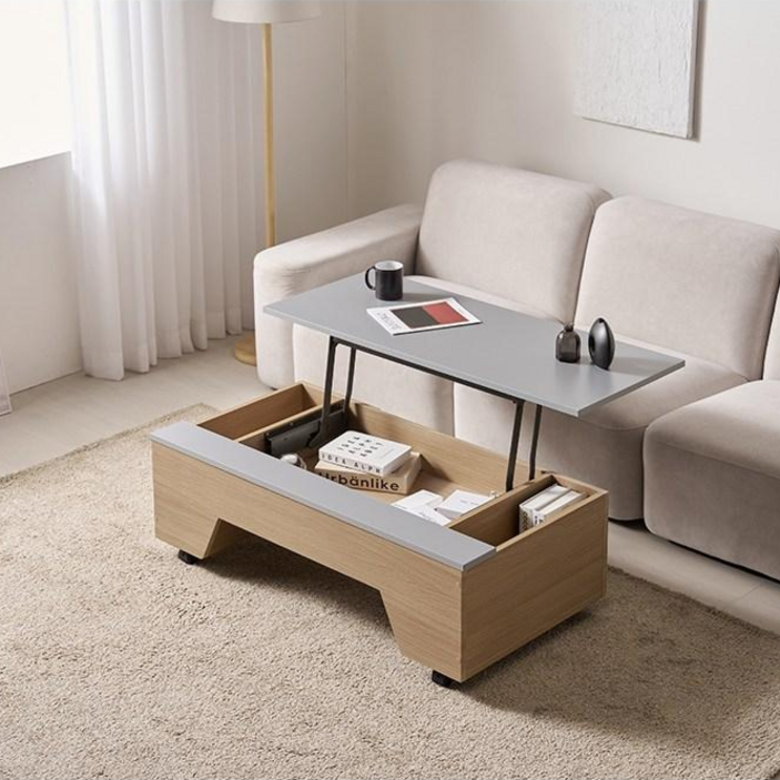 오전9시이전주문시당일출고우트리국내제조 바퀴형 엔비 거실리프트업테이블