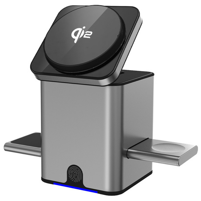 YOKOSOO 무선충전기 맥세이프 회전 팝업 자석 고속 Magsafe 15W 고속충전, 회색