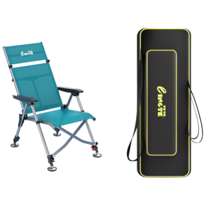 SEONGJINCHI 2단접이식 낚시의자가죽가방, 블루옵션1