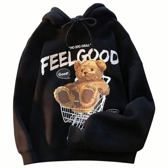 스타일닥터 가을 겨울 맨투맨 루즈핏 귀여운 기모 도톰 커플 곰돌이 후드티