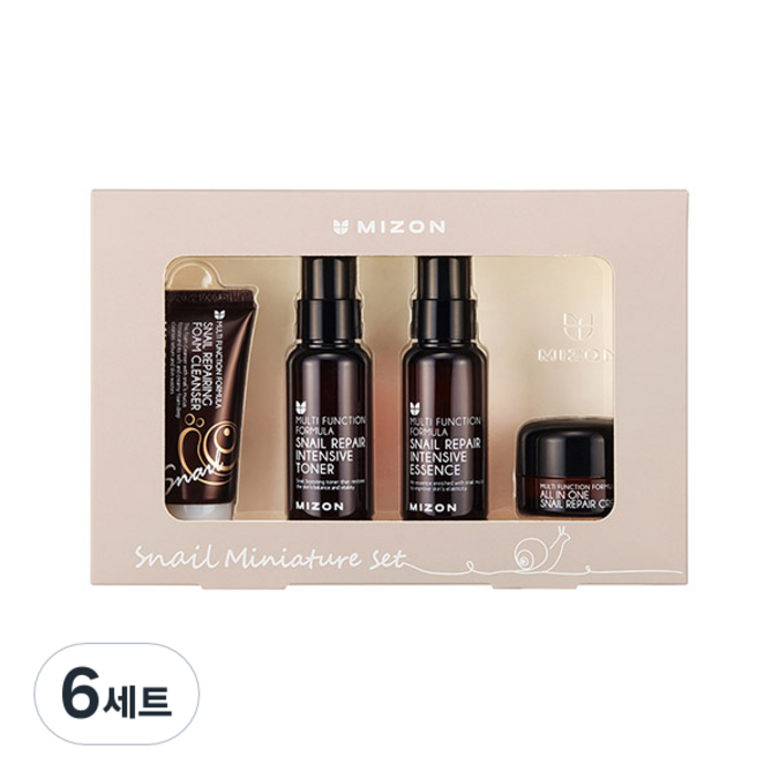 미즈온 스네일 리페어 라인 미니어쳐 여행용 4종 세트, 6세트 미즈온 스네일 리페어 라인 미니어쳐 여행용 4종 세트, 6세트