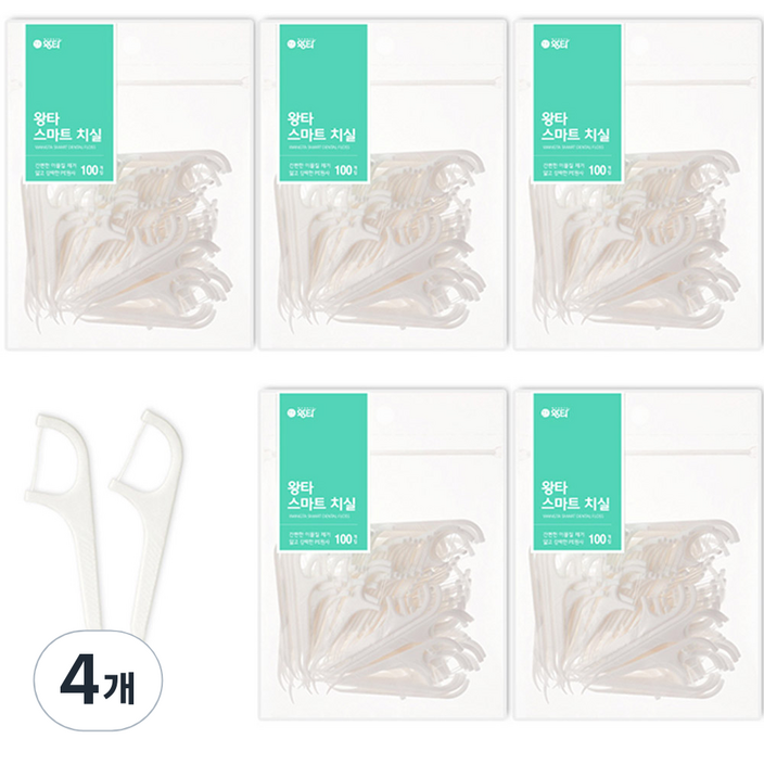 왕타 스마트 치실, 75mm, 500개입, 4개