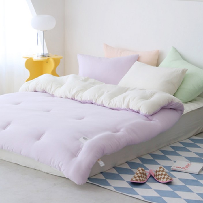 베이직톤 국내산 세미마이크로 크레용 사계절 옥수수솜 차렵이불