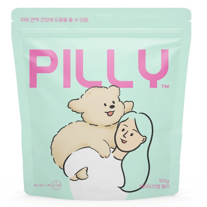 메이드인랩 강아지 필리 알로에겔 락토페린 면역 영양제 100g, 연어콜라겐, 1개, 피부피모