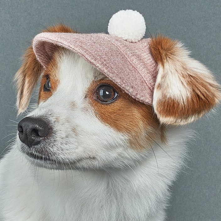 도그아이 강아지 고양이 폼폼이 니트 모자