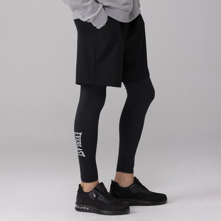 에버라스트 남자 기모 반바지 레깅스 일체형 빅로고