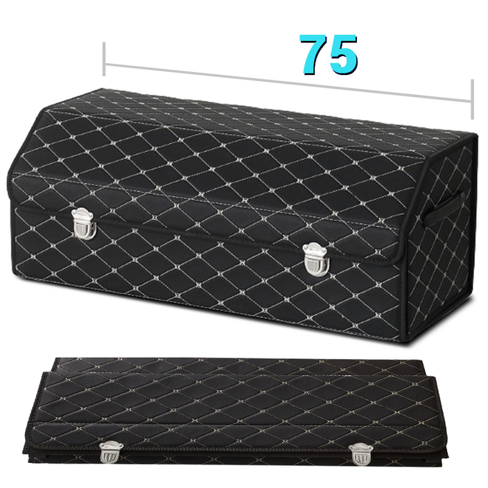 aa마켓 왕깔끔 차량용 트렁크 정리함 접이식 수납함 75cm, 블랙