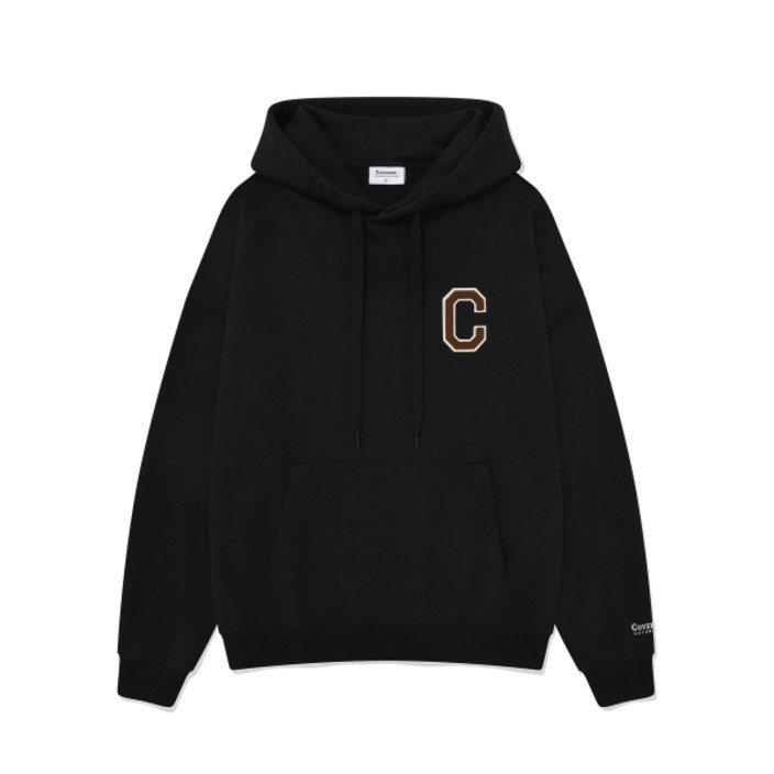 국내배송 커버낫 C 로고 후디 블랙