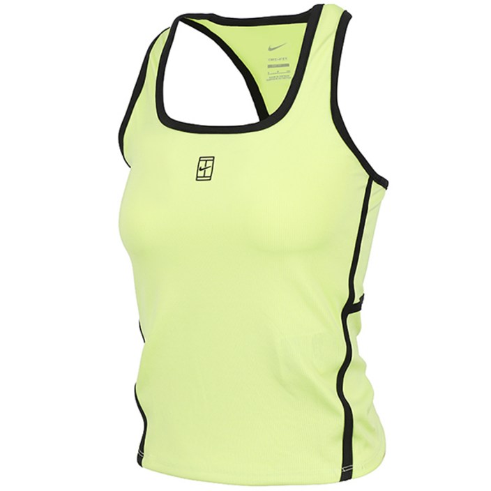 나이키 W 우먼스 Court DRI-FIT Advantage 테니스 탱크 탑 나시티 라이트 레몬 트위스트-블랙