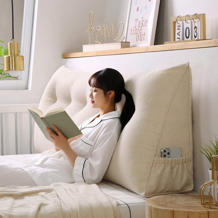 코잠 편안한 코튼 대형 삼각 등받이 헤드쿠션