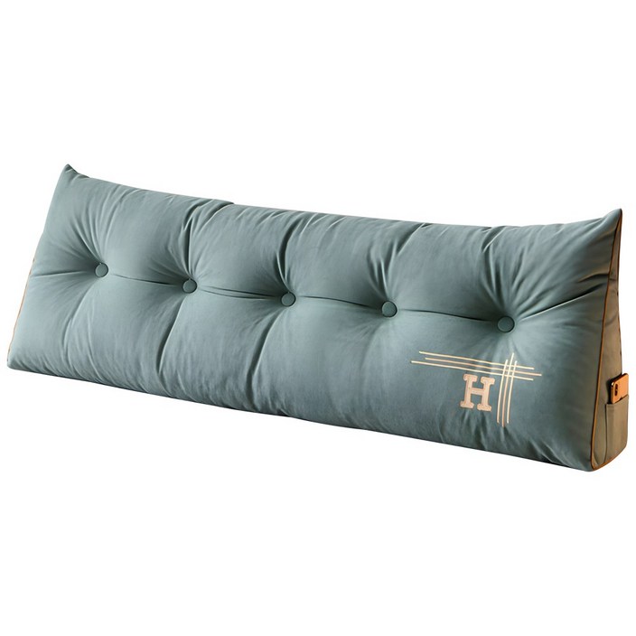 벨벳 노르딕 스타일 자수 푹신한 편안함 분리 및 세탁 가능한 삼각형 쿠션, 플로잉 그린