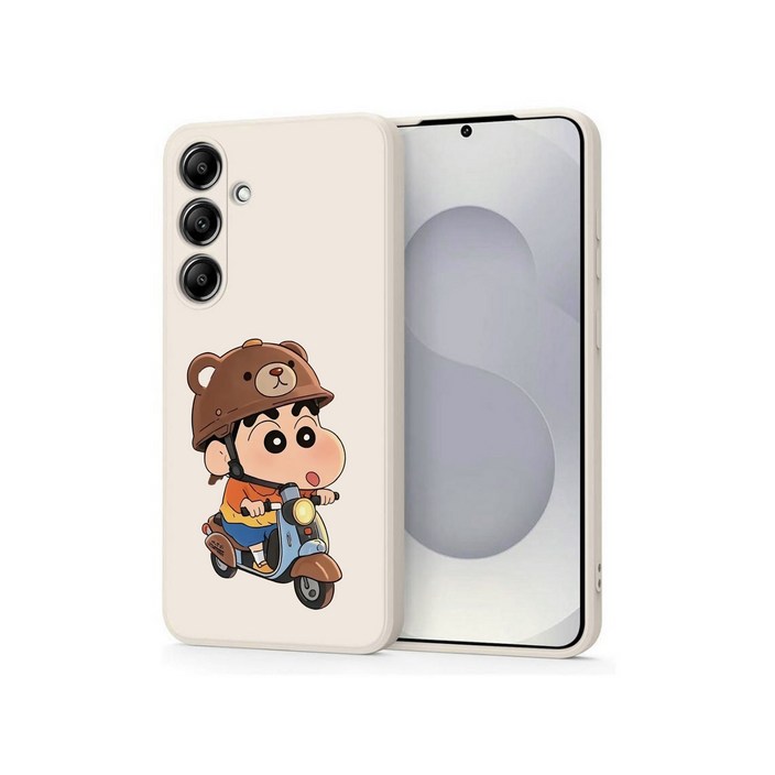 오토바이 타는 짱구 갤럭시 폰케이스 WHITE