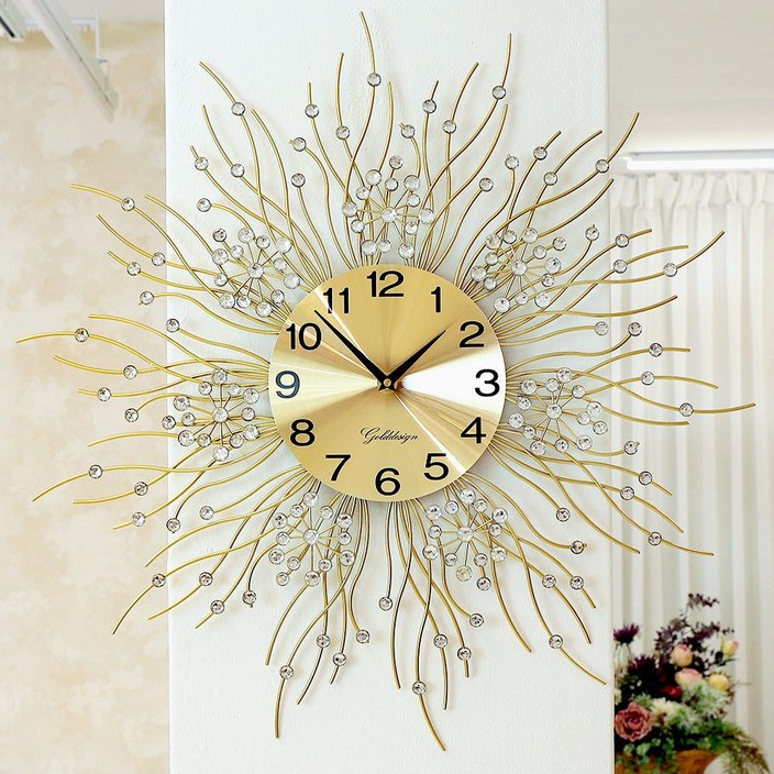 골드디자인 럭셔리 홈데코 무소음 인테리어 벽시계