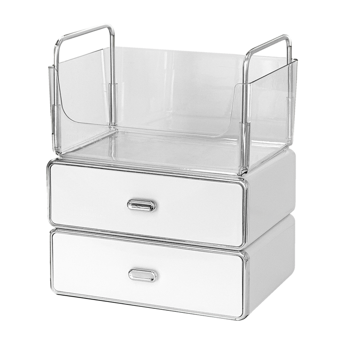 품절대란템 루시아이 모던 스퀘어 화장품 정리함 3단, 화이트, 1개