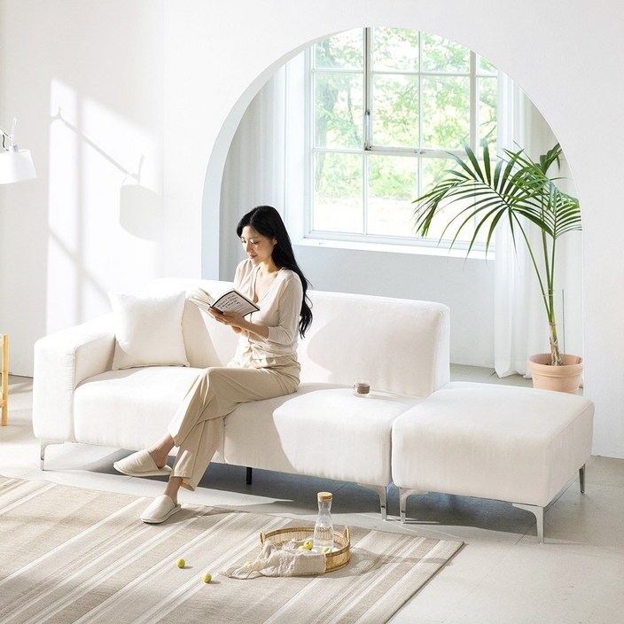 런칭특가 20만원 즉시할인쿠션증정 플레이너스 루스 아쿠아텍스 패브릭 3인 쇼파 카우치 소파 3인용, 베이지 FC01179