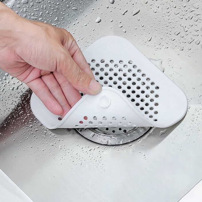루크나 흡착식 고정형 싱크대 욕실 배수구 머리카락 거름망 냄새차단 막힘방지 필터 3p