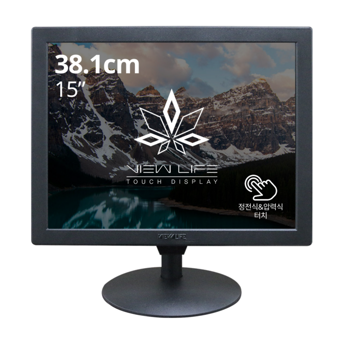 터치모니터 15형 터치스크린 보조모니터 윈도우호환 HDMI 케이블 포함 터치펜 증정 세재품, 38.1cm, TM15