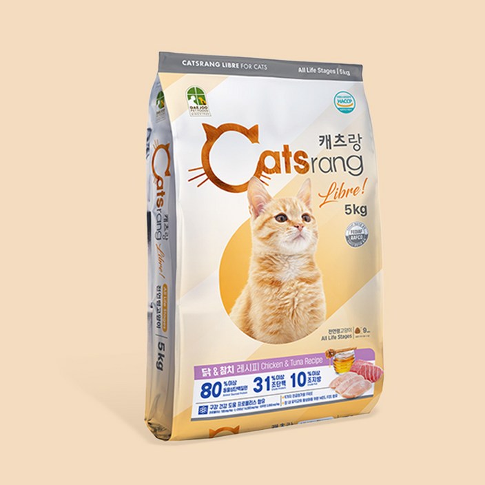 캐츠랑 5kg 캣츠랑 전연령 사료 고양이사료 1개 2개 4개, 닭참치, 5kg, 1개