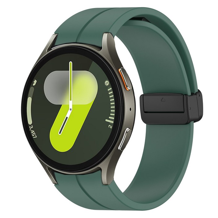 Fegwilde 20mm 갤럭시워치7 40mm 44mm 워치6 클래식 43mm 47mm 워치5 골프 45mm 4 클래식 42mm 46mm 호환 D버클 실리콘 마그네틱 스포츠 스트랩