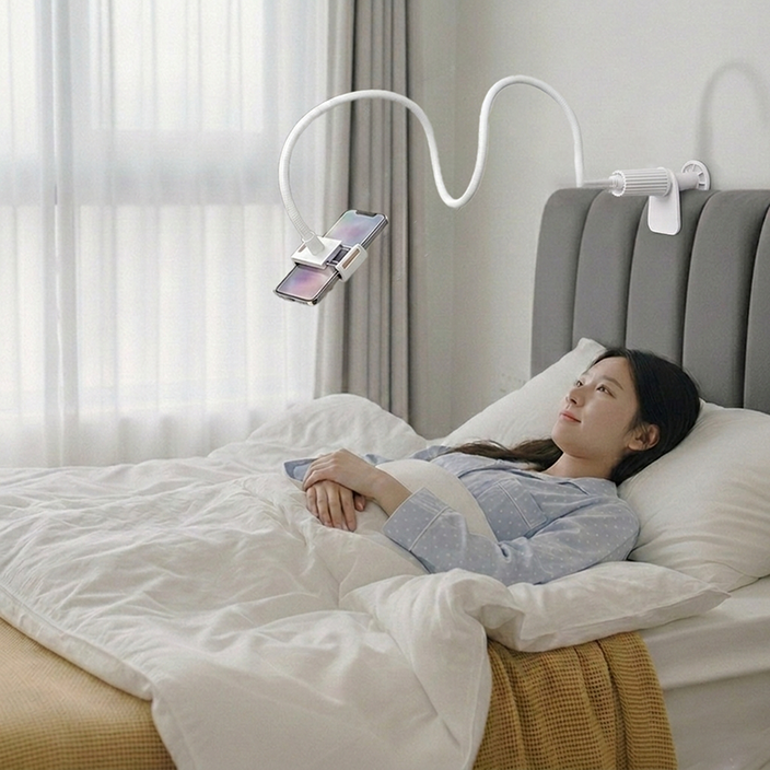 두손프리 휴대폰 태블릿 침대 자바라 거치대