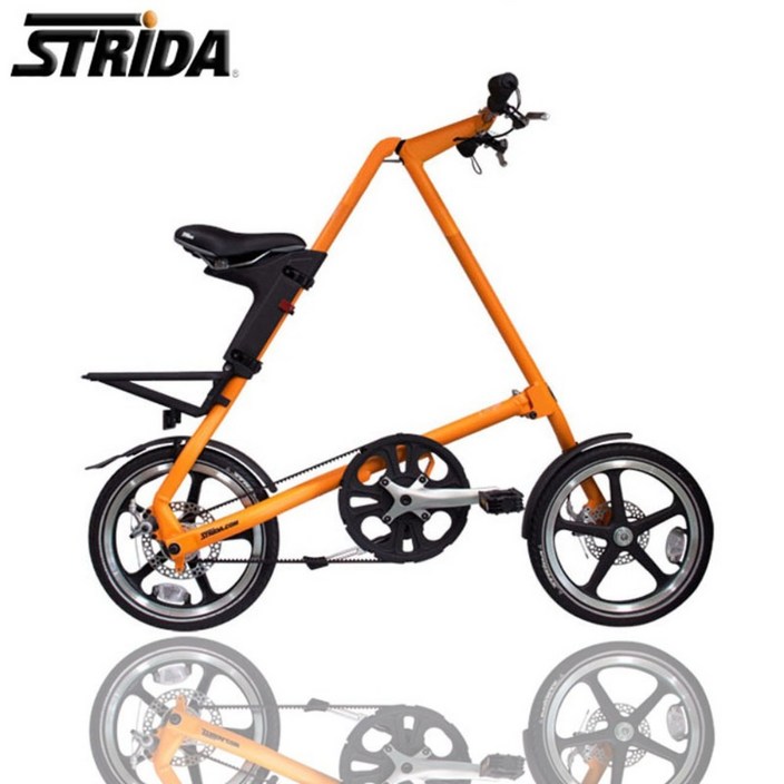 STRIDA 속도 Lida 휴대용 접이식 자전거 16 인치 LT 정품 고품질 내구성 벨트 단일 속도 접이식 자전거, 상디