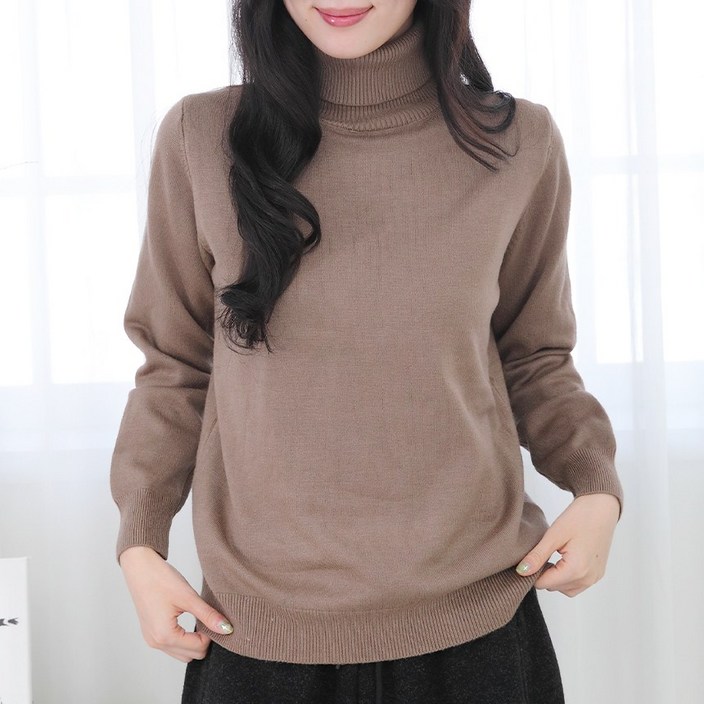 커플 터틀넥 니트티  남성 여성 기본 목폴라 니트