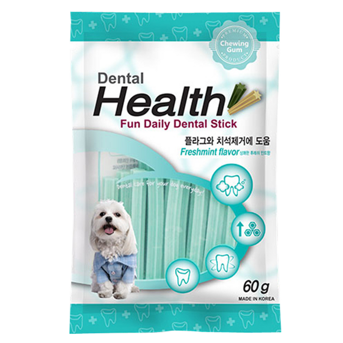 덴탈헬스 펀 데일리 애견껌, 민트맛, 60g, 6개
