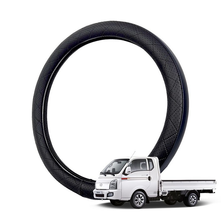 딜온 프리미엄 엠보형 타공 듀얼라인 국내생산 핸들커버, 포터2 모노블랙