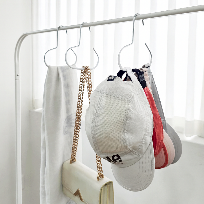 노바리움 다용도 모자 스카프 잡화 정리 걸이 14 x 15 cm, 화이트, 10개