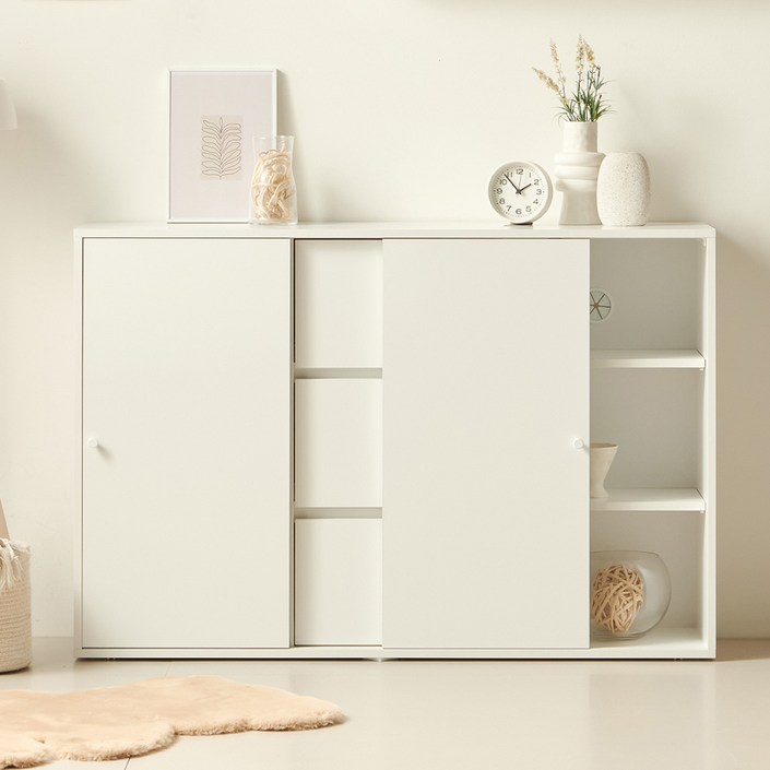 룸앤디 국내 제조 스르륵 슬라이딩 3단 일반형 수납장 방문설치