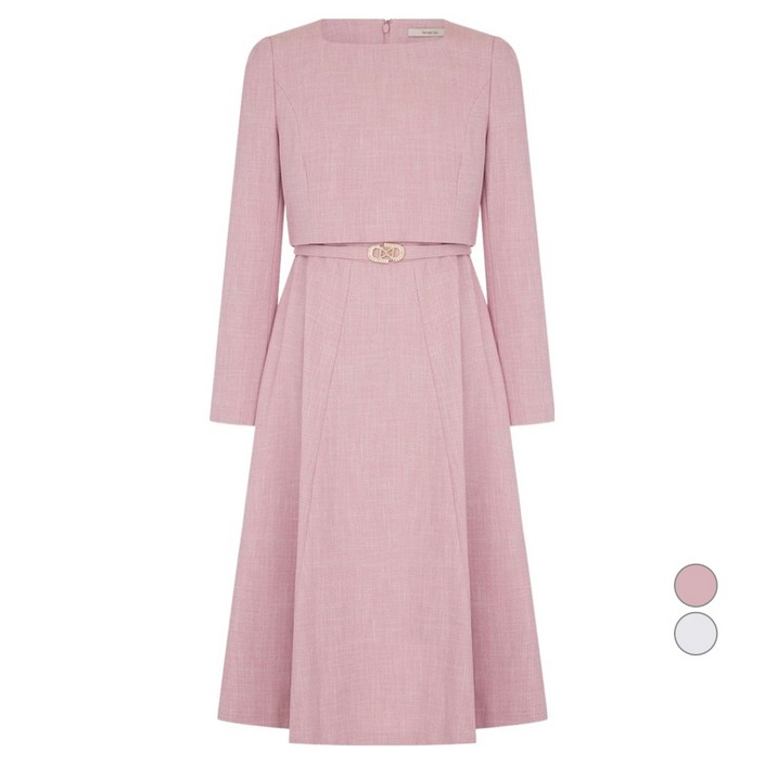 케네스레이디 여성용 첼리잇 벨티드 플레어 원피스