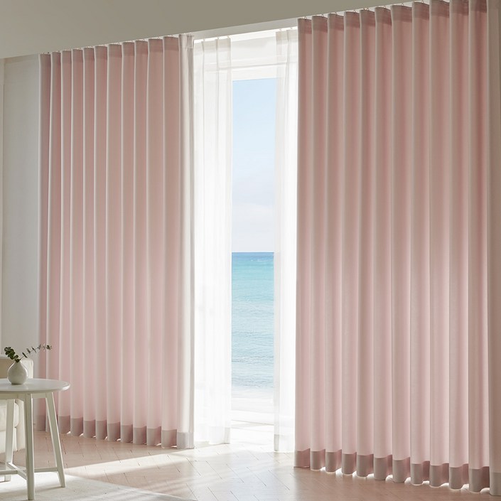 홈인홈 이지워시 높이조절 뉴린넨 사계절 암막 커튼 2p