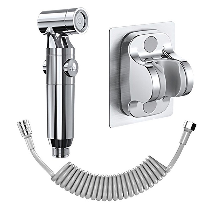 쉐리엘 욕실 화장실 베란다 스프레이건  무타공 브라켓  스프링 코일 호스 세트