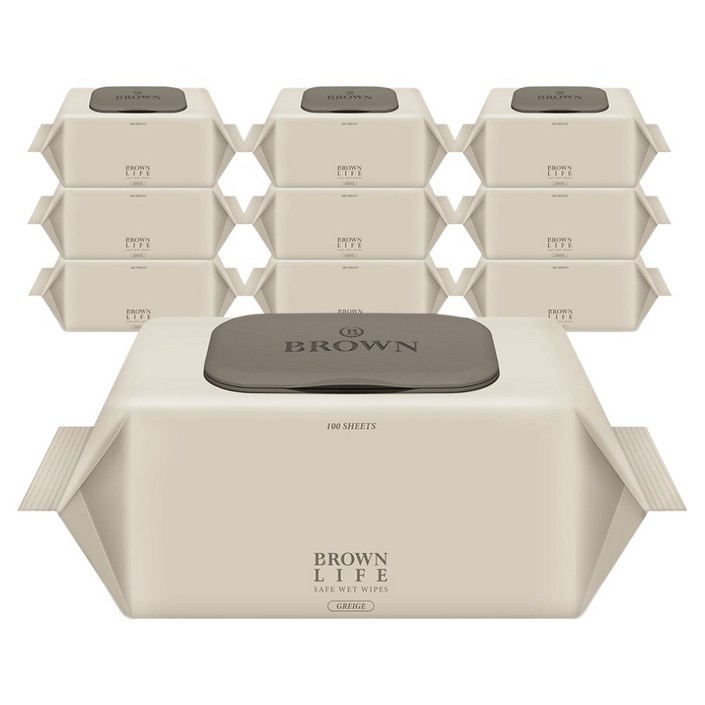 브라운라이프 그레이지 도톰한 대용량 아기물티슈 캡형