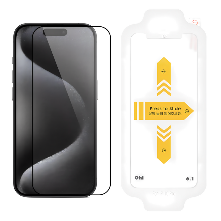 오하이 풀커버 강화유리 액정보호필름 2p  이지솔루션 툴 설치가이드 세트, 1세트