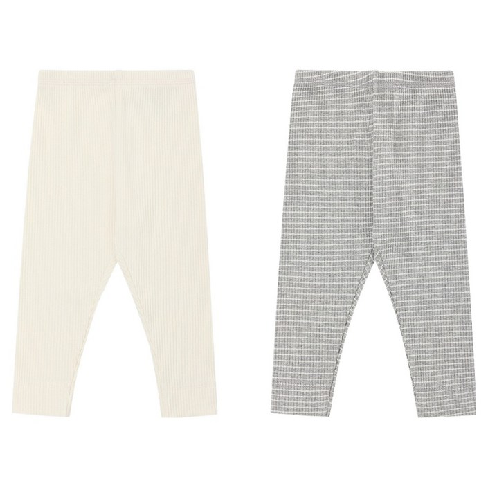 코니 유아용 코튼 골지 레깅스 2종 세트