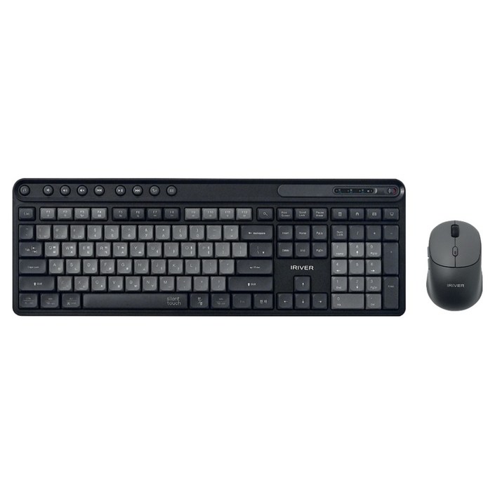 아이리버 Silent 멀티페어링 블루투스 무소음 무선 키보드  마우스 세트, 블랙, MVS601, 일반형