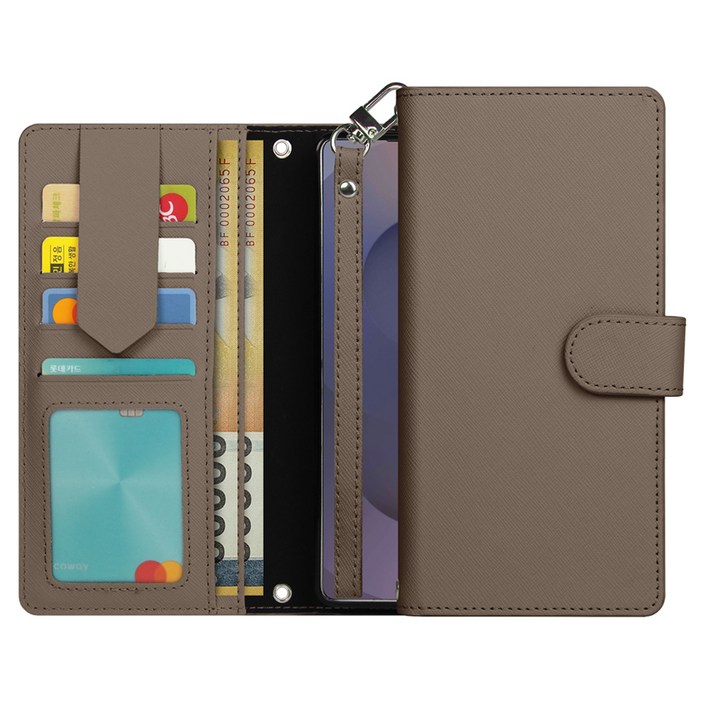 모나프리 소가죽 피노 스트랩 다이어리 휴대폰 케이스