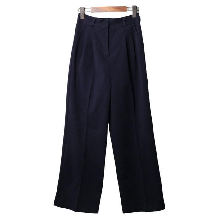 KNIT44 여성용 기본 와이드 기장 슬랙스 PS-006