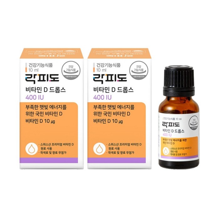 락피도 비타민D 드롭스 400IU, 10ml, 2개