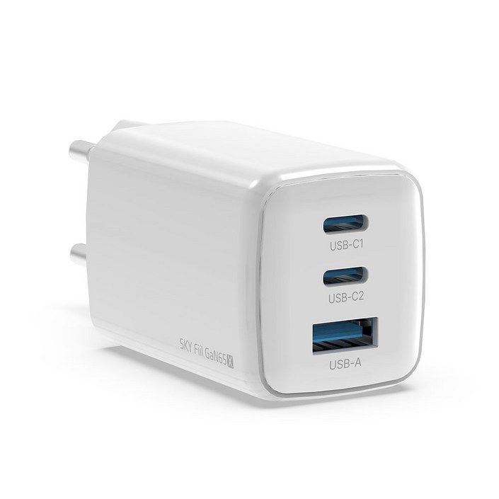 SKY 필 GaN 65X 65W 4세대 초미니 3포트 충전기