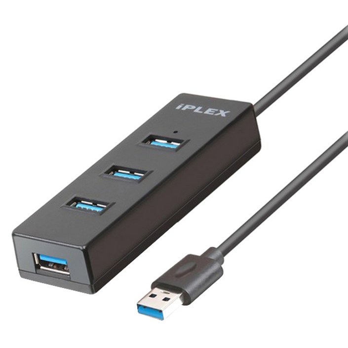 아이플렉스 4포트무전원 3.0 USB허브 KP4PHU3, 블랙