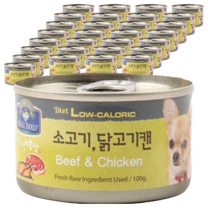 벨버드 자연밥상 소고기닭고기 강아지 간식 캔