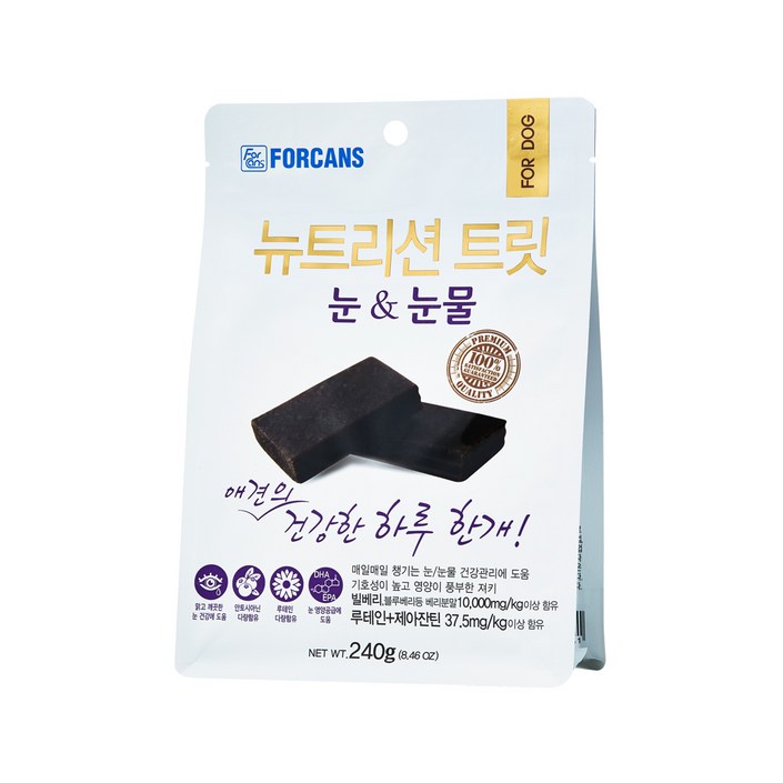 포켄스 강아지 뉴트리션 트릿 영양제, 240g, 눈물개선/눈건강, 1개